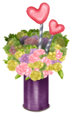 Vase Blumen und Herzen Dance Track